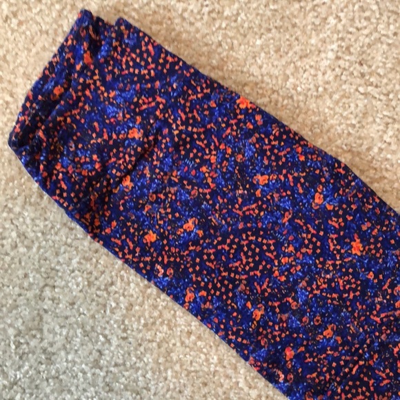 LuLaRoe leggings blue orange one size - Picture 4 of 11
